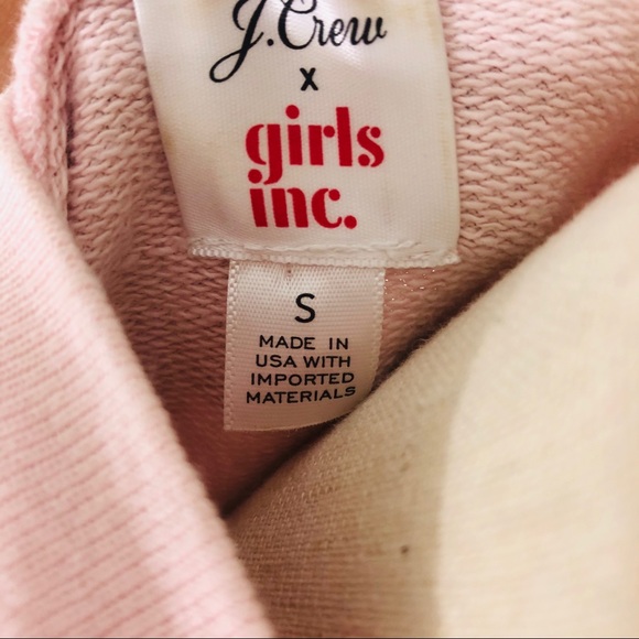 J Crew Girls Inc. Graphic Sweatshirt Pink Crop S - Picture 4 of 6